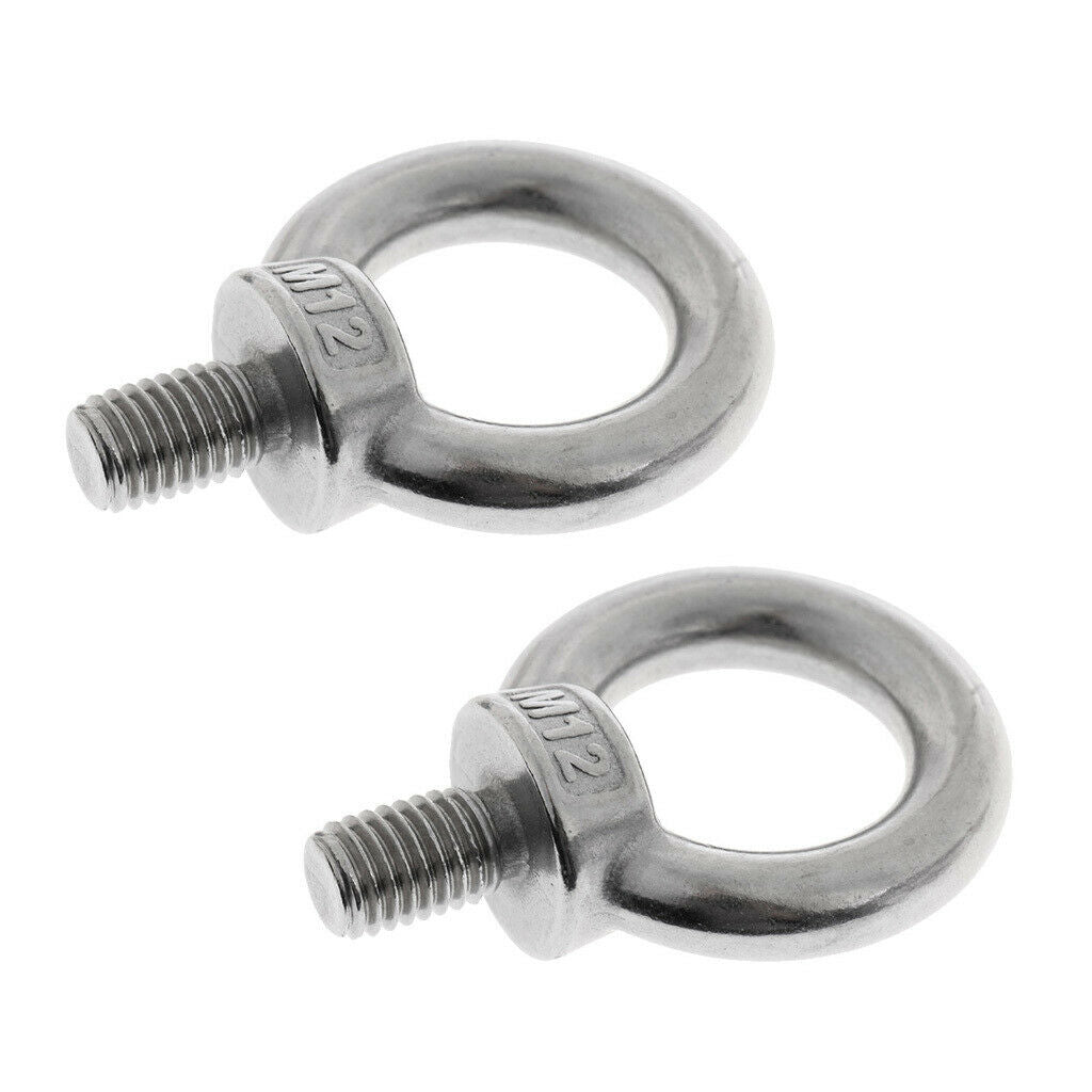Stainless Steel Shoulder Lift Eye Bolt Marine M12x20mm, Set of 2pcs