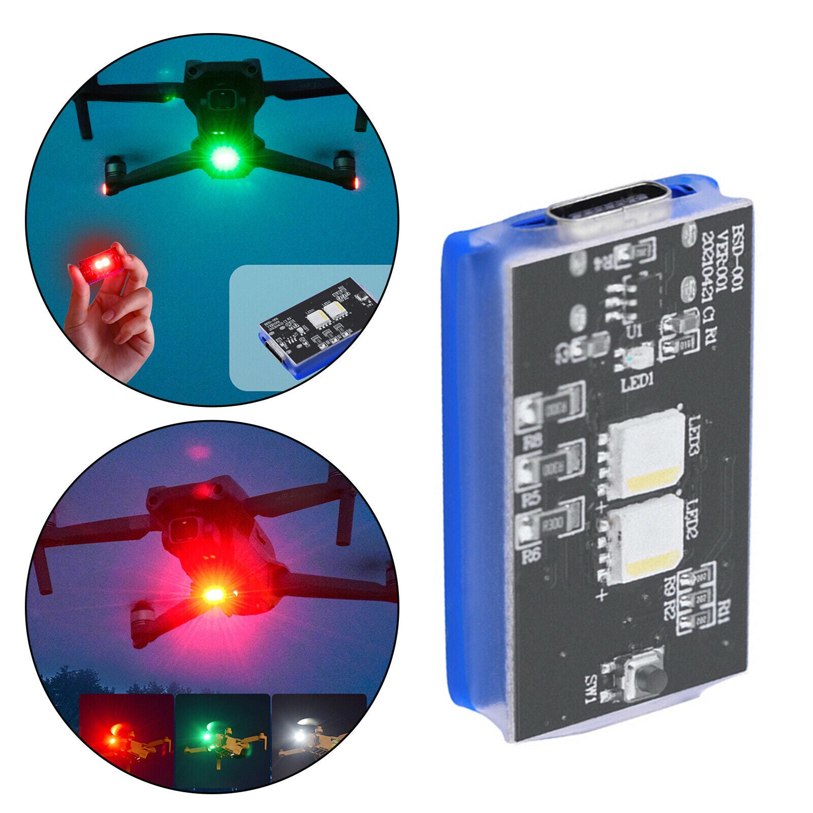 RGB Drone Strobe Lights 10 Modes for DJI Mavic Air 2S for Mavic Mini 2
