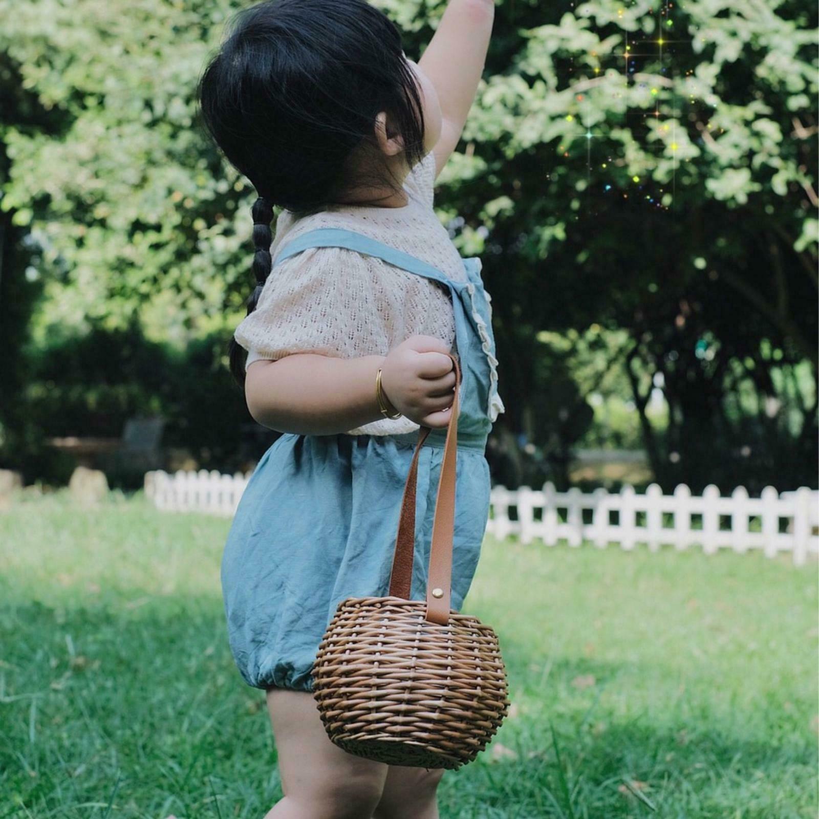 Rustic Handmade Woven Storage Basket Garden Flower Decorative Container