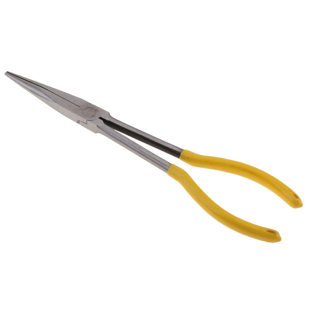11inch Extra Long Reach Nose Straight Bent Nose Pliers Hand Tools 0 degree