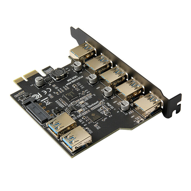 USB 3.0 PCI-E Expansion Card Adapter 7 Ports Hub Adapter External Controller