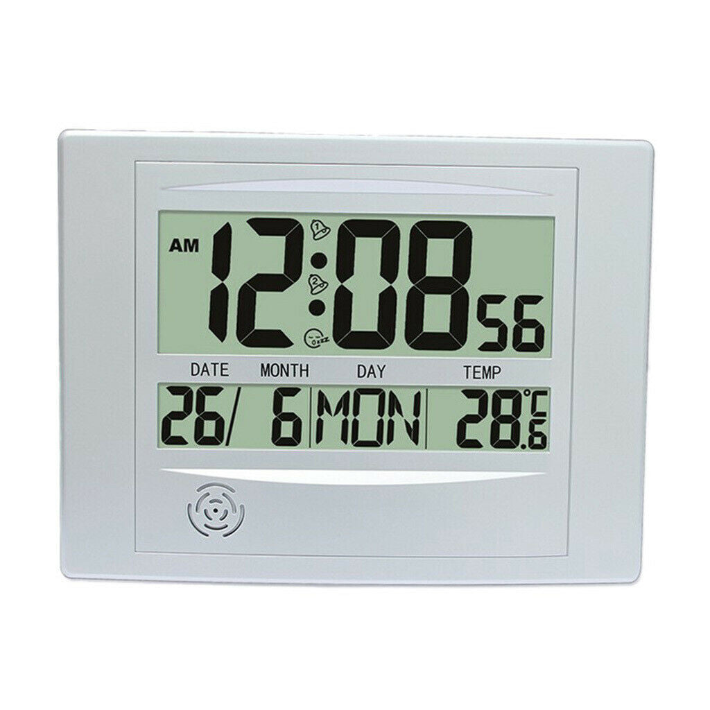 Multifunctional Digital Calendar Alarm Clock Large Day and Month Display
