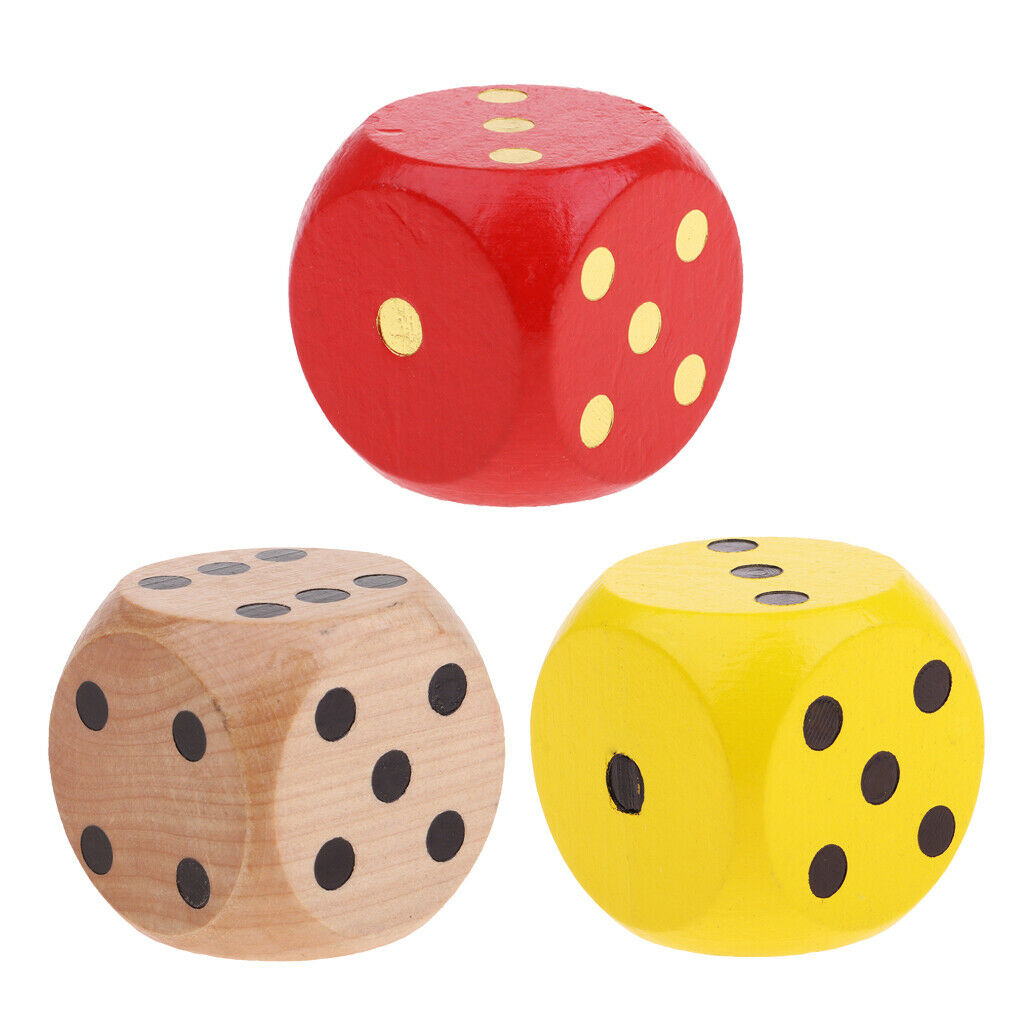 3 Pack 5cm D6 Dice Set for DND Math Teaching Table Games Casino Supplies