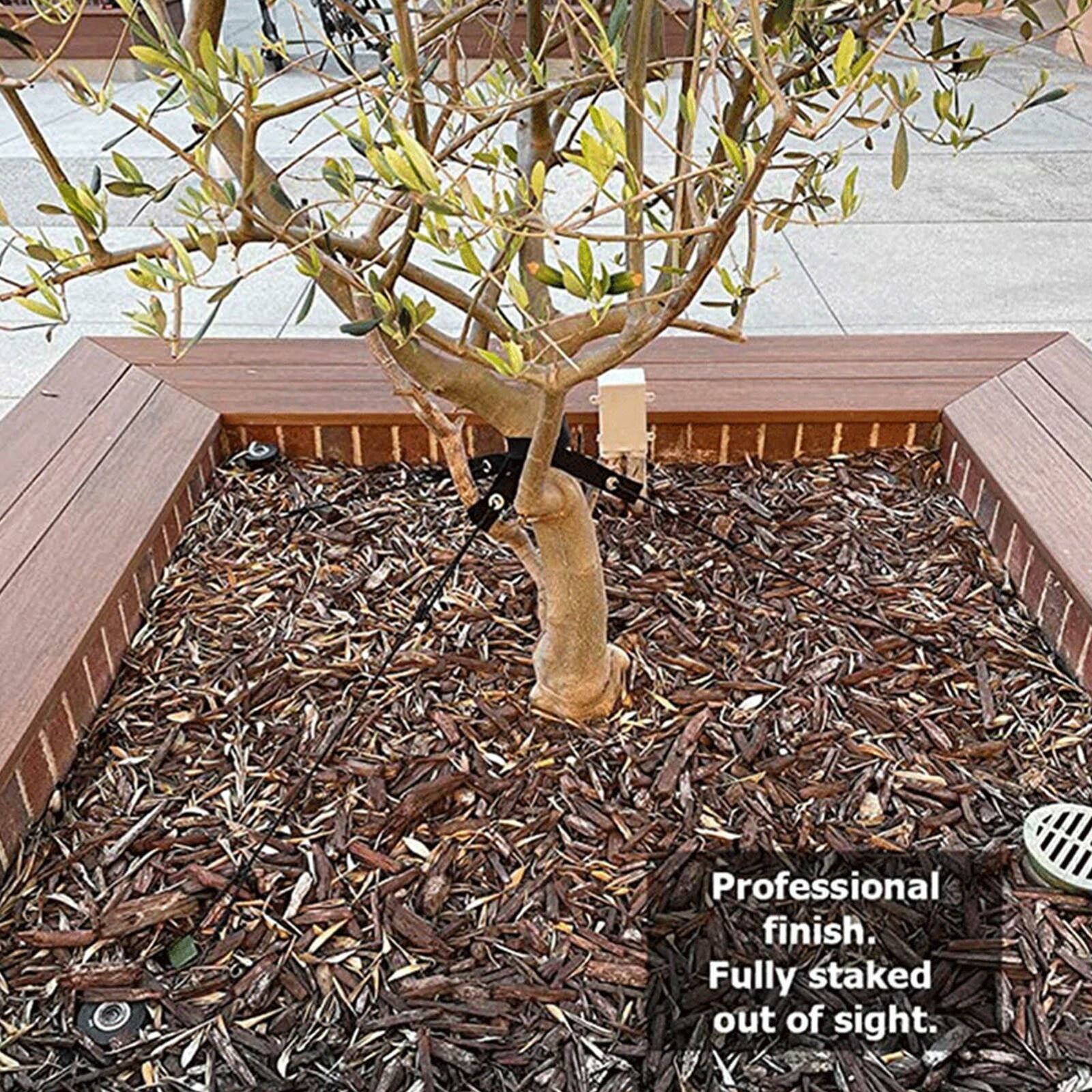 Professional Tree Stakes Kit Anchors Support with Stake Set for Garden Plant