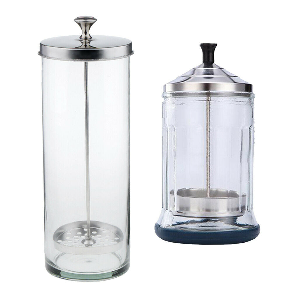 2x Disinfectant Jar Sanitizing Jar Bottle Cup for Barber Scissors Nail Art