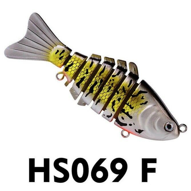 Durable Fishing ABS Wobblers Lures Multi Jointed Hard Baits Trolling Pike Carp S