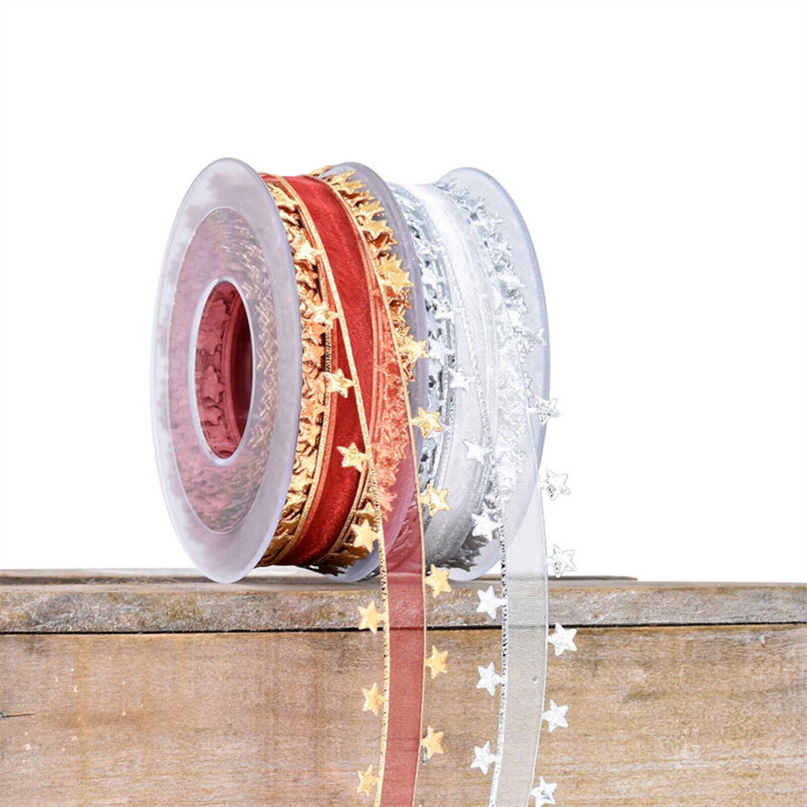 2pcs Christmas Ribbons Craft Grosgrain Satin Hair Bows Wedding Decor 16 Yard