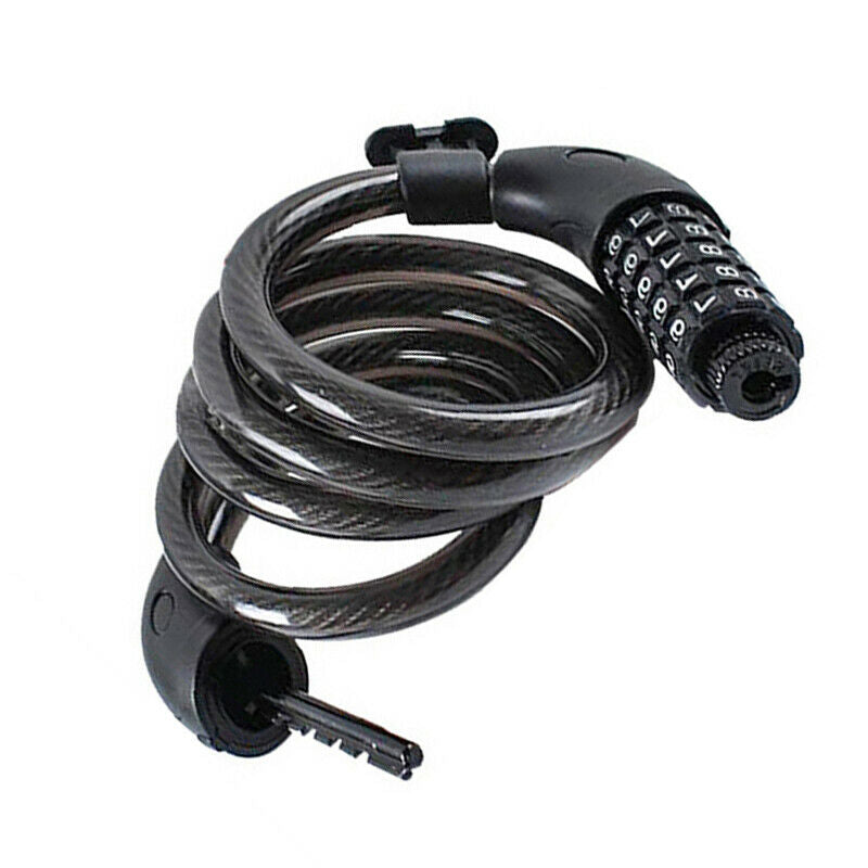 1x Bicycle Anti-theft Lock Five-digit Password Lock Wire Lock Anti-cut Soft Lock