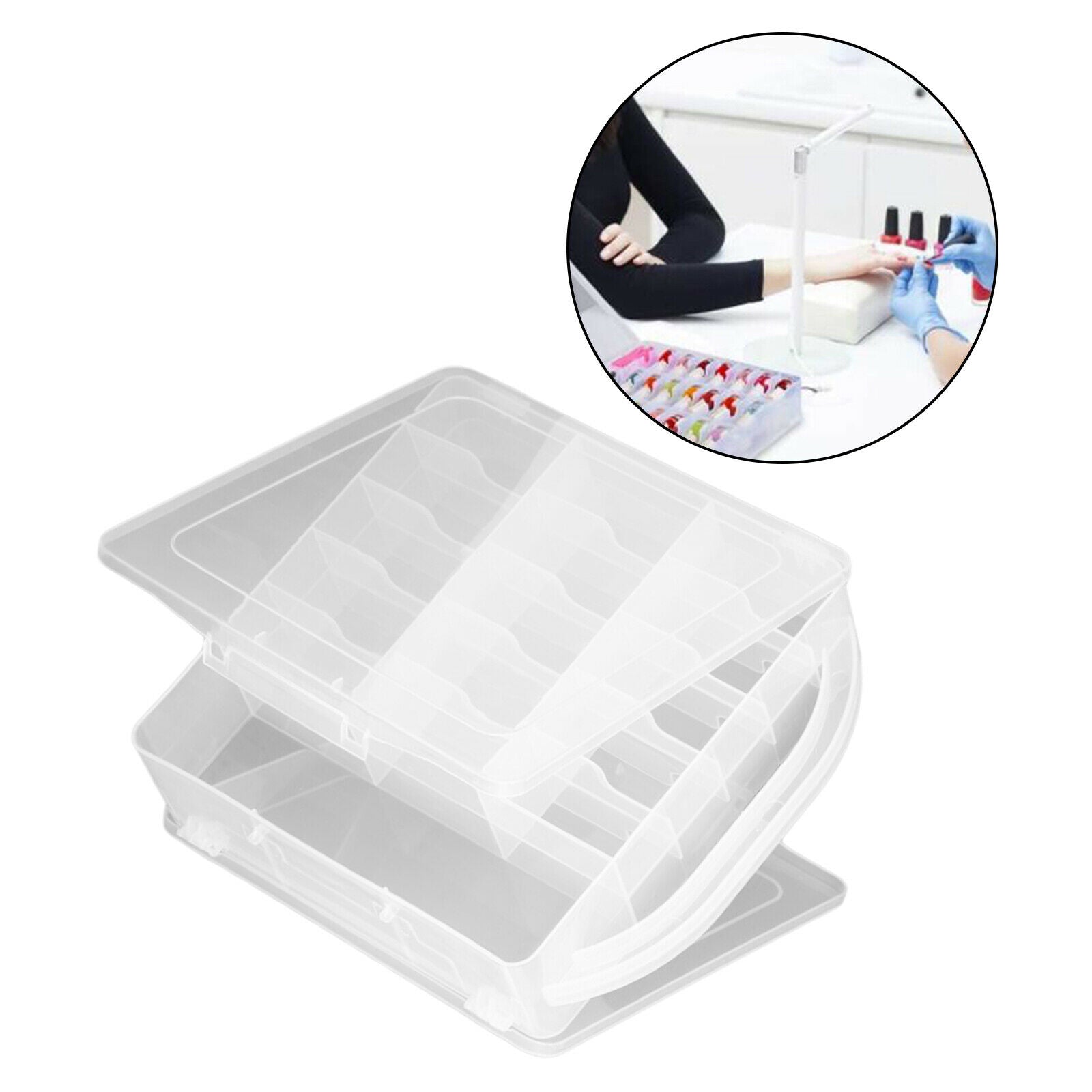 Multi-function Nail Polish Case Storage Caddy for 30 Bottles Dust-proof