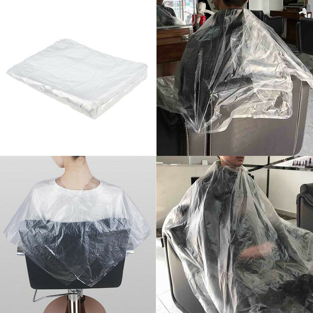 50 Pieces Waterproof Disposable Hair Cutting Cape Gown Capes Cloth Apron