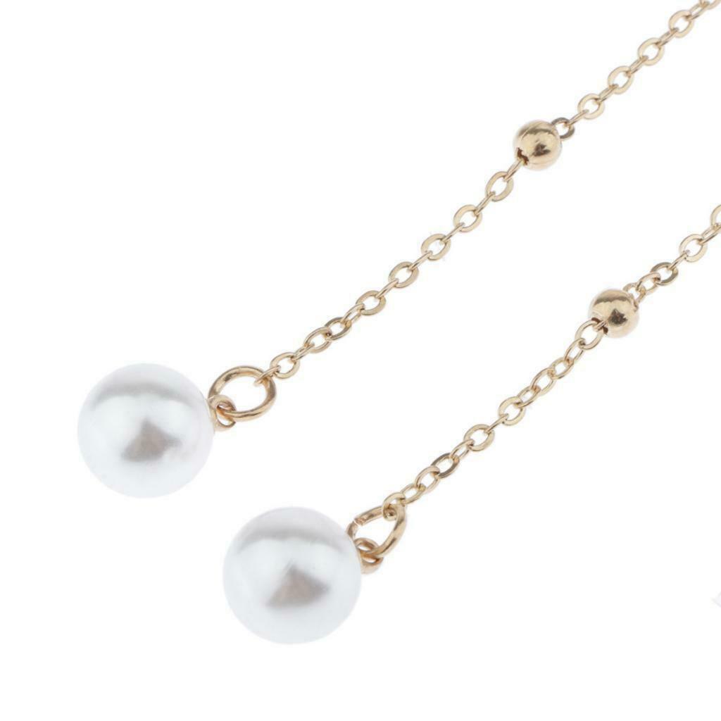 2x Womens Beaded Eyeglasses Chains Adjustable Copper Glasses Retainer Strap