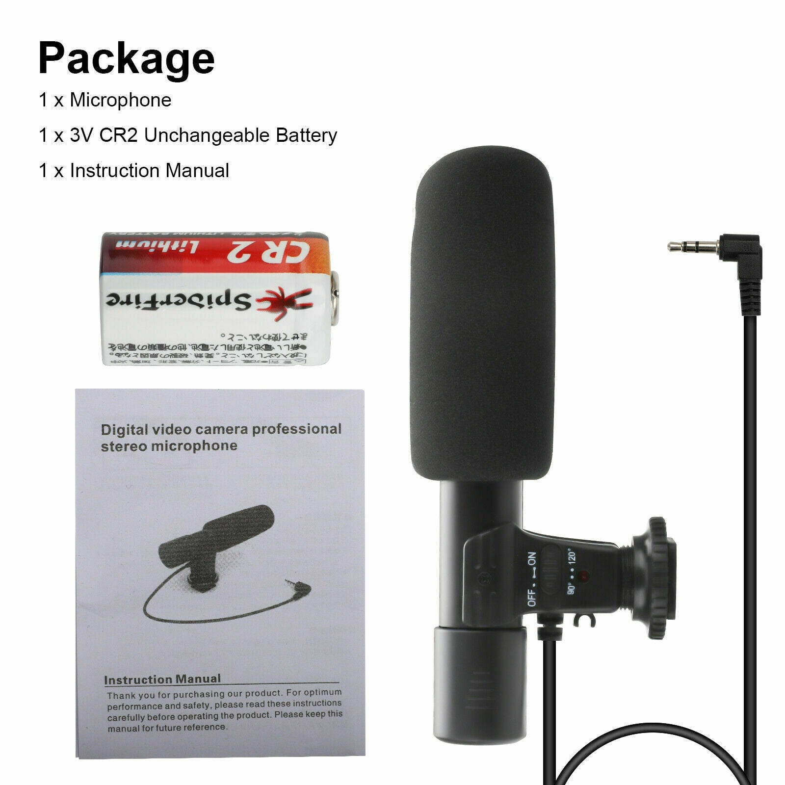 3.5mm External Stereo Microphone For DV Camcorder Phone Canon Nikon DSLR Camera
