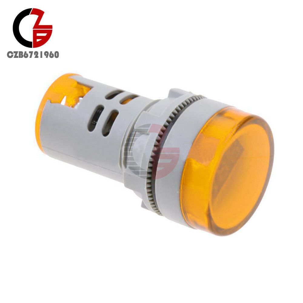 Mini Yellow 22mm LED AC60-500V Voltmeter Voltage Meter Indicator Pilot Light DIY