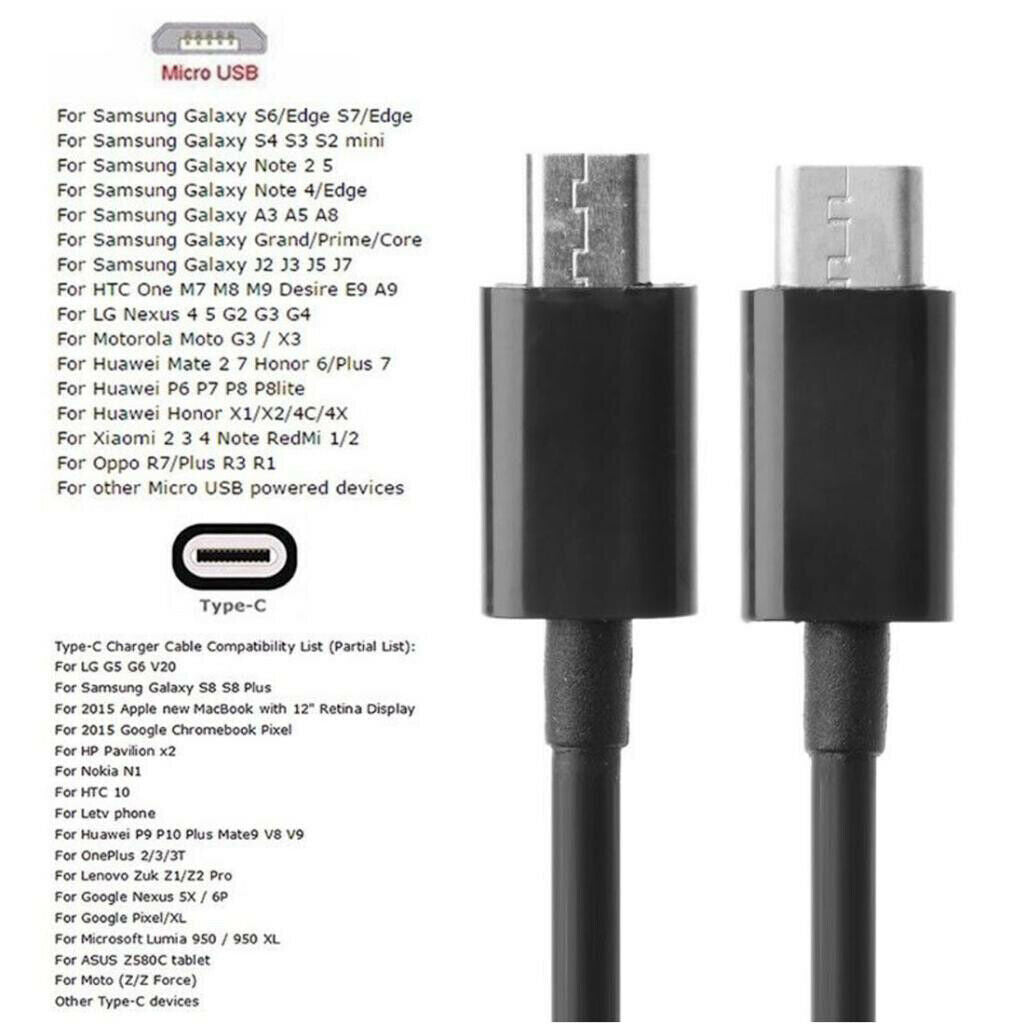 Micro USB to USB-C Type C Charging Data Converter Adapter for Android Phones