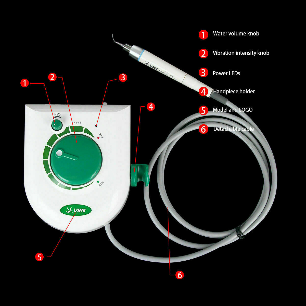 K08A VRN Dental ULTRASONIC SCALER Scaling Perio With LED Detachable Handpiece CA