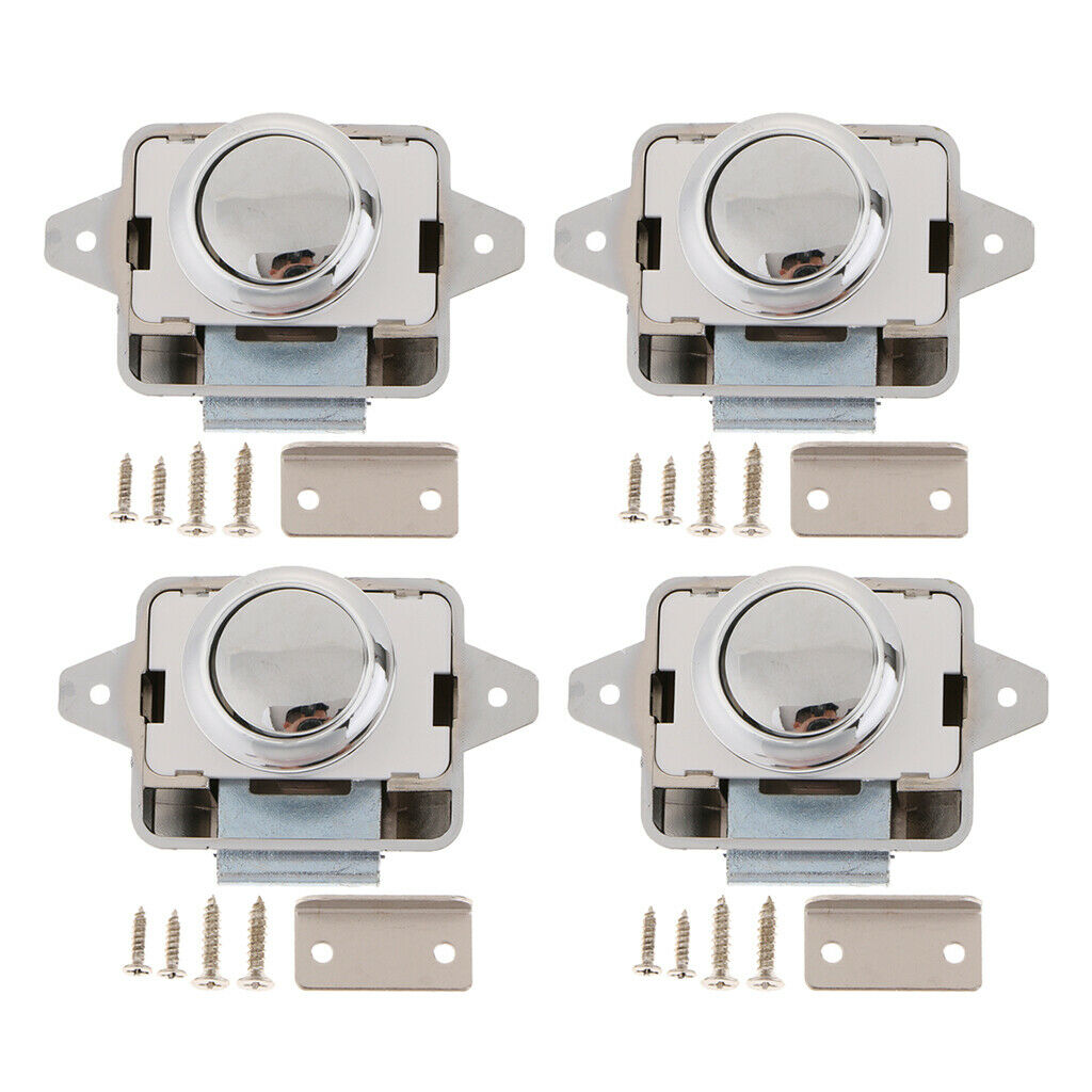 4 Pieces Push Button Catch Lock Latch for Motorhome Trailer RV Boat New
