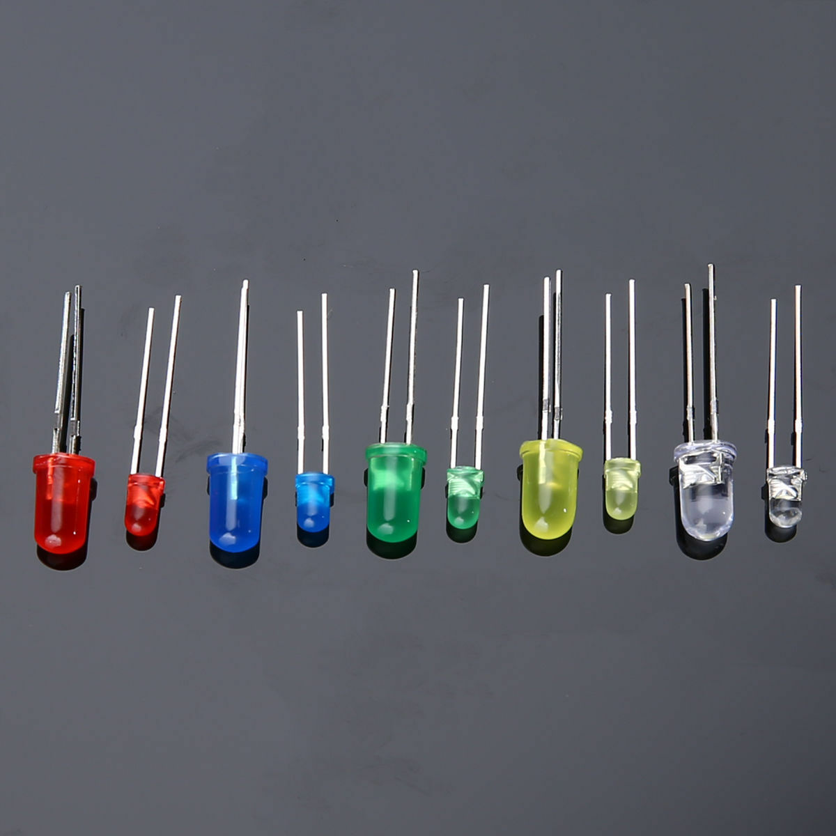 3mm and 5mm LED Light White Yellow Red Green Blue Assorted Kit DIY LEDs Set