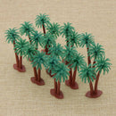 10pcs Mini Double Coconut Tree Plastic Desk Deco Small Artificial Plant Ornament