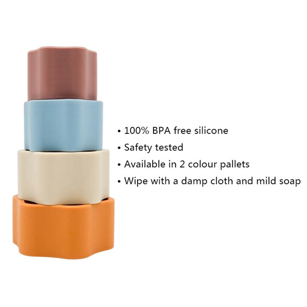 Stacking Silicone Puzzle Development Toys Early Education for Toddler B