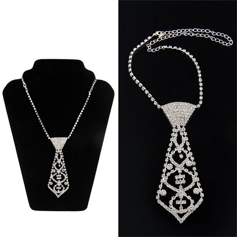 Wonderful Women Sexy Bling Rhinestone Neck Tie Necklace Wedding Bridal Par.l8