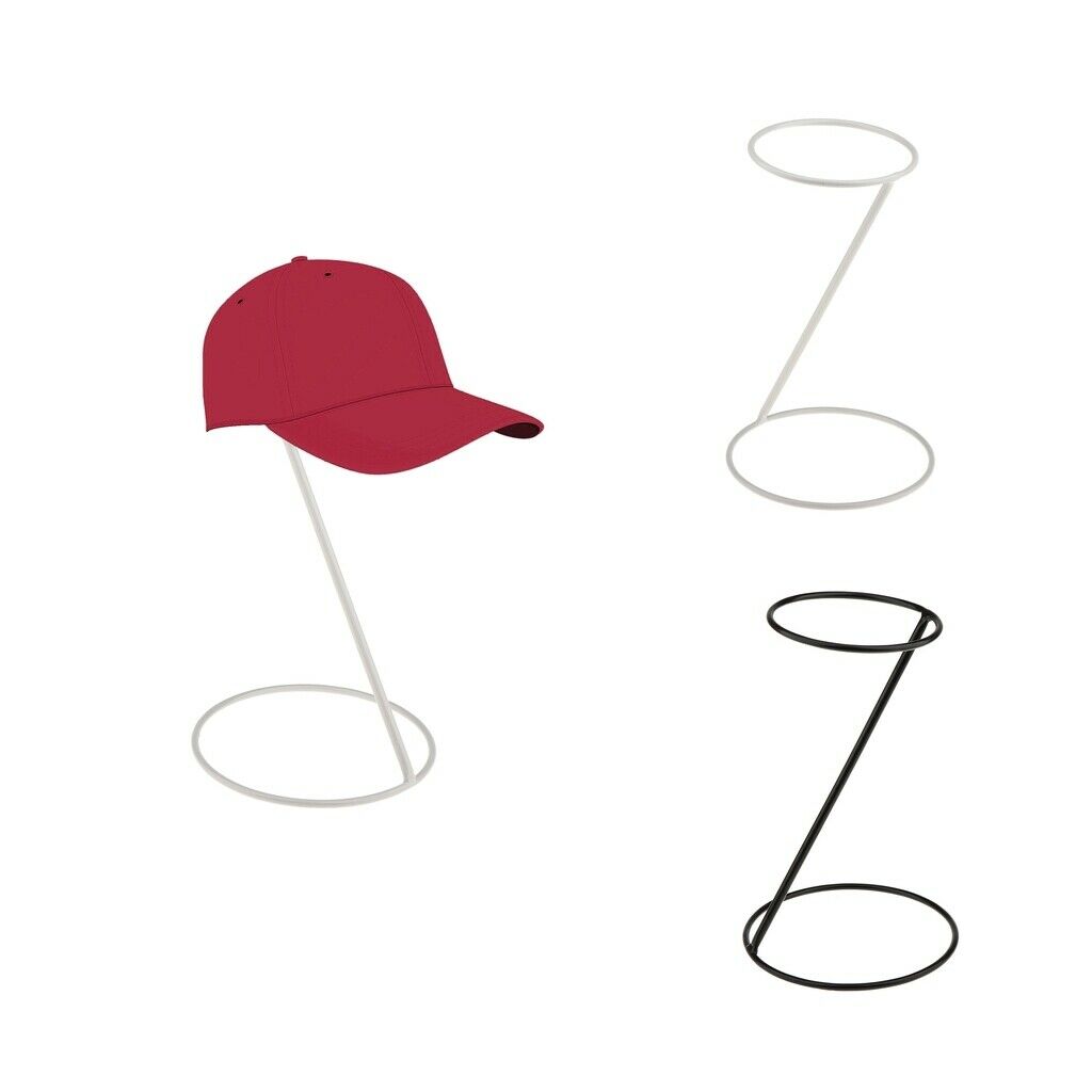 2 Pieces White and Black Baseball Caps Helmet Headband Hair Band Display Holder