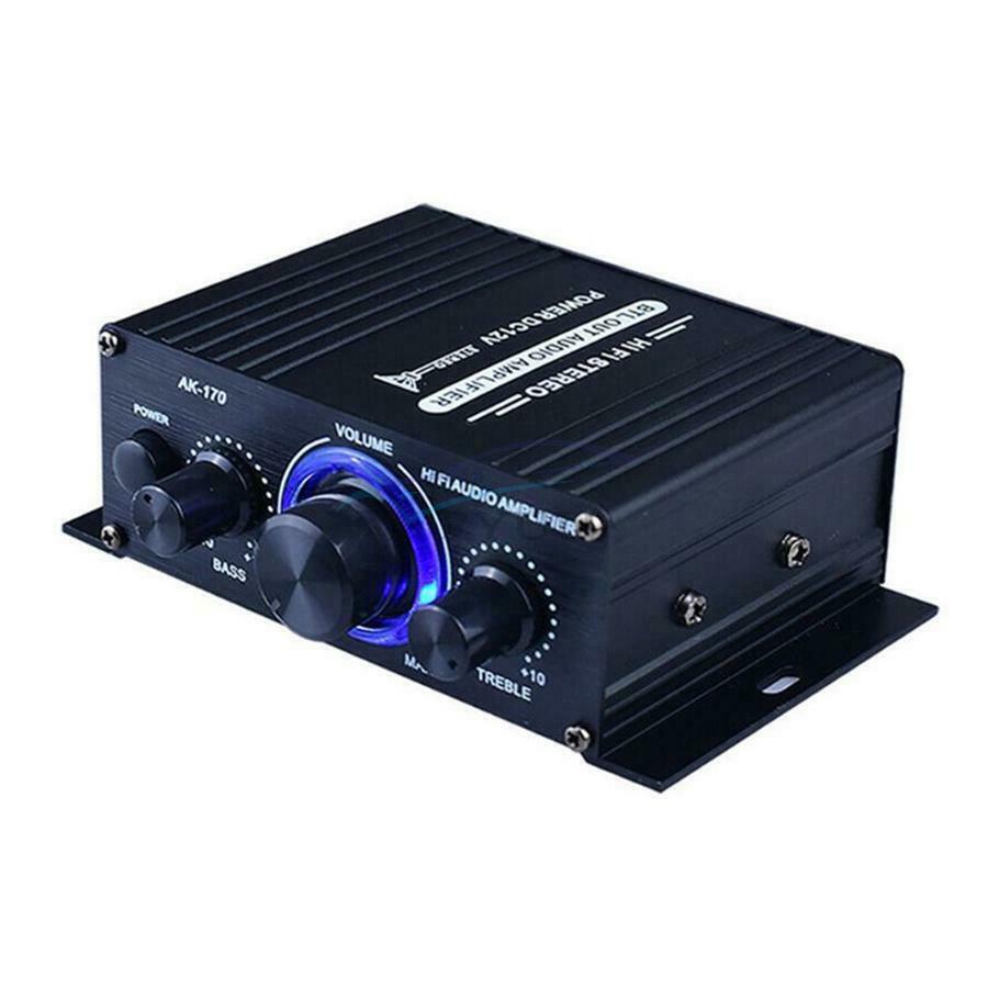 125X75X40MM 20Hz-20KHz Dual Channel Mini HIFI AUX Power Amplifier With Blue LED