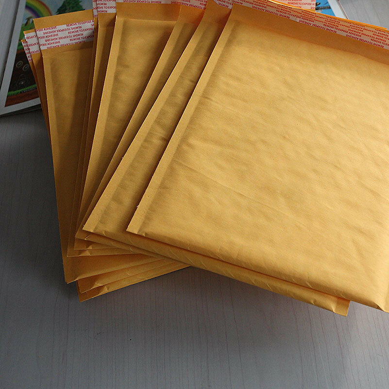 10X 200*250+40mm Kraft Bubble Bag Padded Envelopes Mailers Yellow BagY1