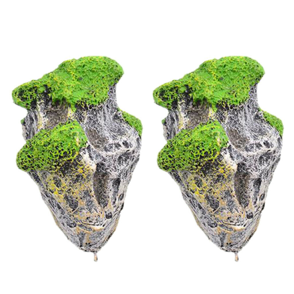 2 pieces aquarium floating rocks hanging stones artificial