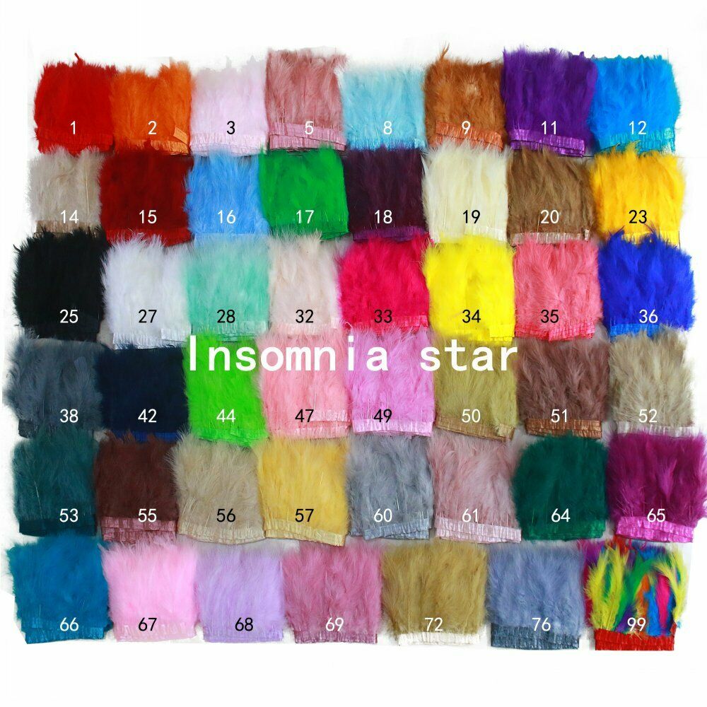 2 Meters 6-7" Turkey Marabou Feather Fringe Trim Decoration DIY Craft Wine red