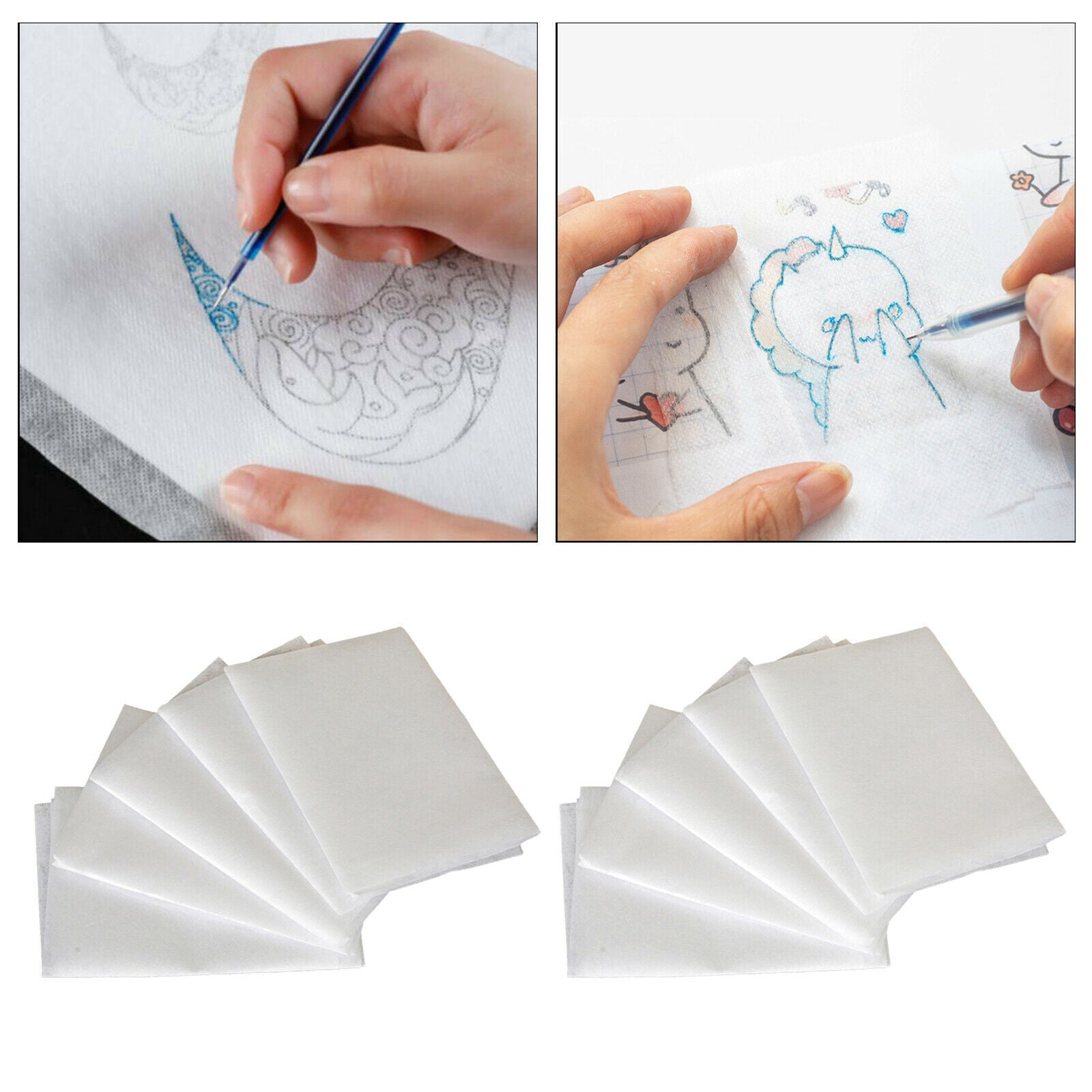 10x Water Soluble Embroidery Stabilizer Tracing Paper 50x50cm Cross Stitch