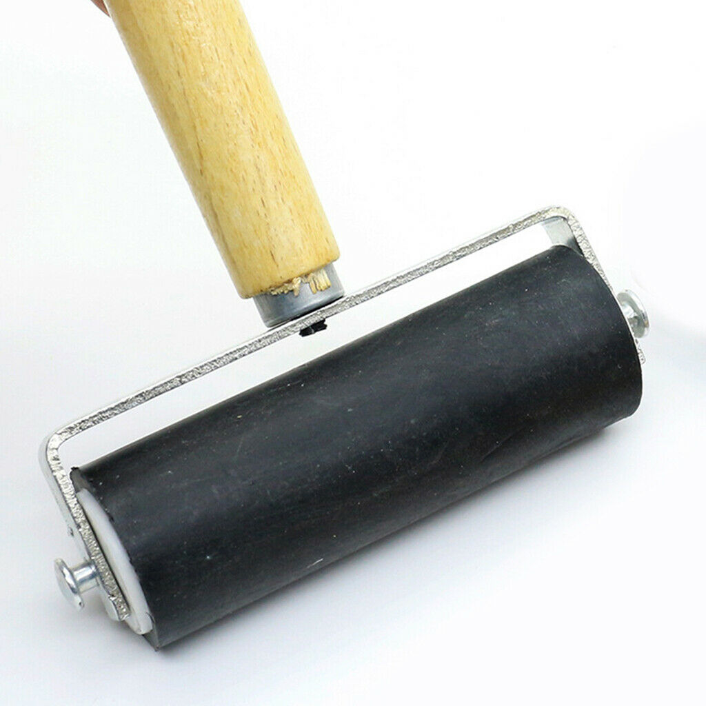 4-Inch Brayer Roller Wooden Handle Ink Applicator Printmaking Stamping Tool