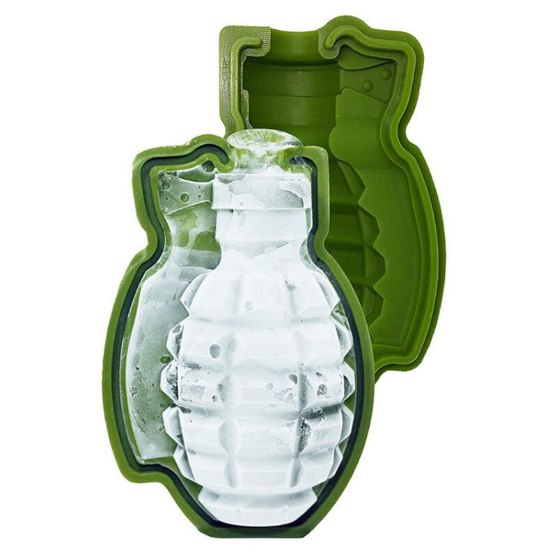 1x new Grenade Shape Silicone Ice Tray Mold Frozen Maker Ice Cube Tray Bar Mould