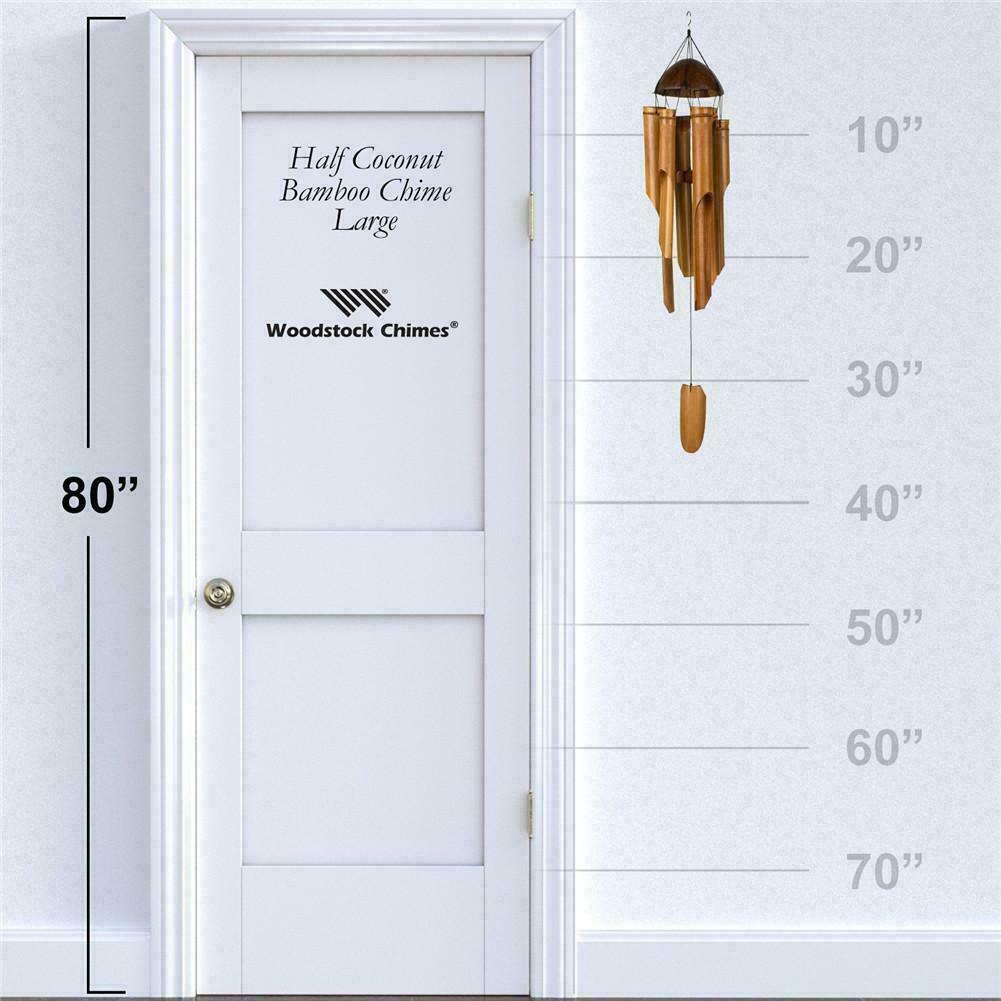 Coconut Wood Handmade Bamboo Wind Chimes Big Bell Tube Wind Chime Home Decor
