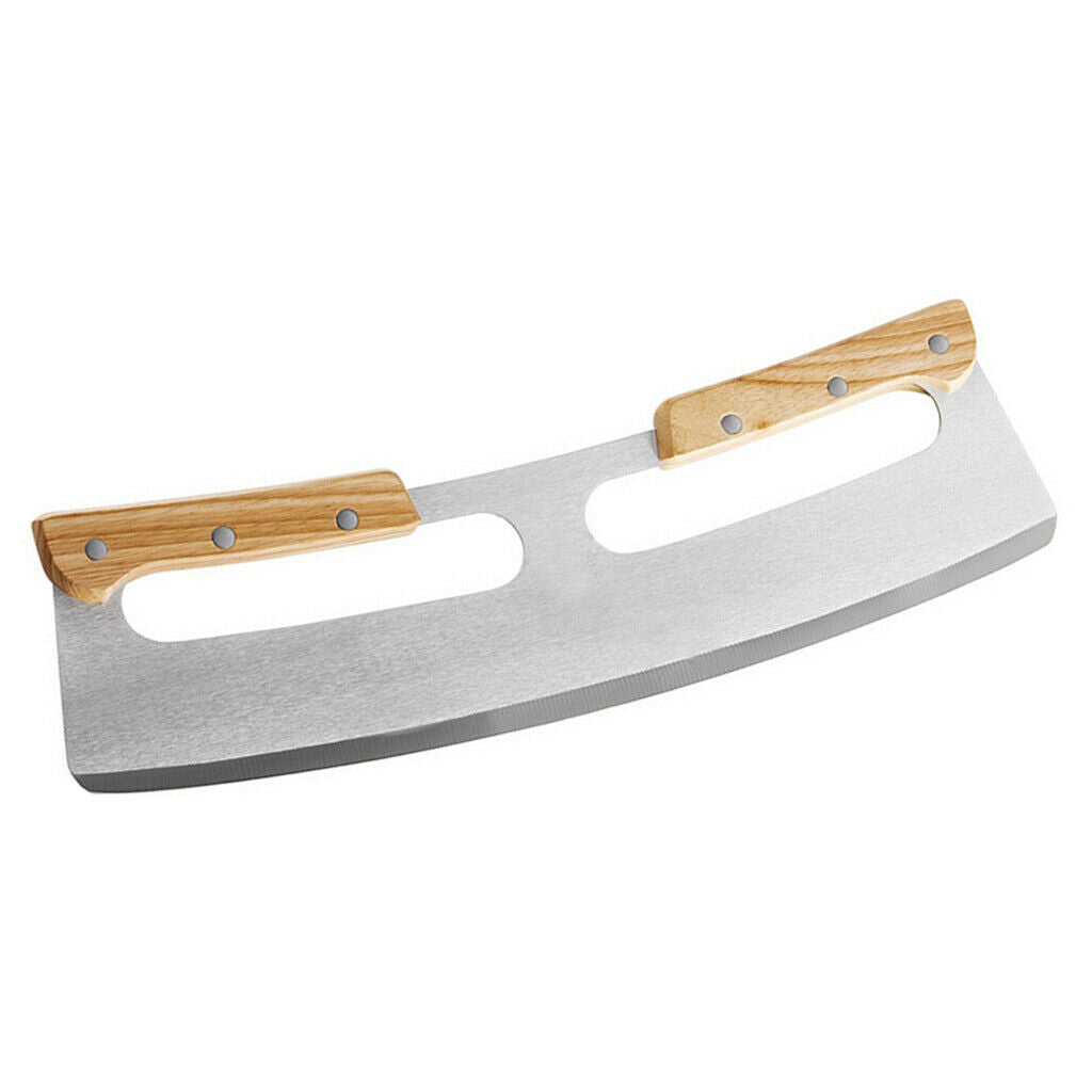 Stainless Pizza Cutter with Wooden Handles Kitchen Tool For Home Event Party