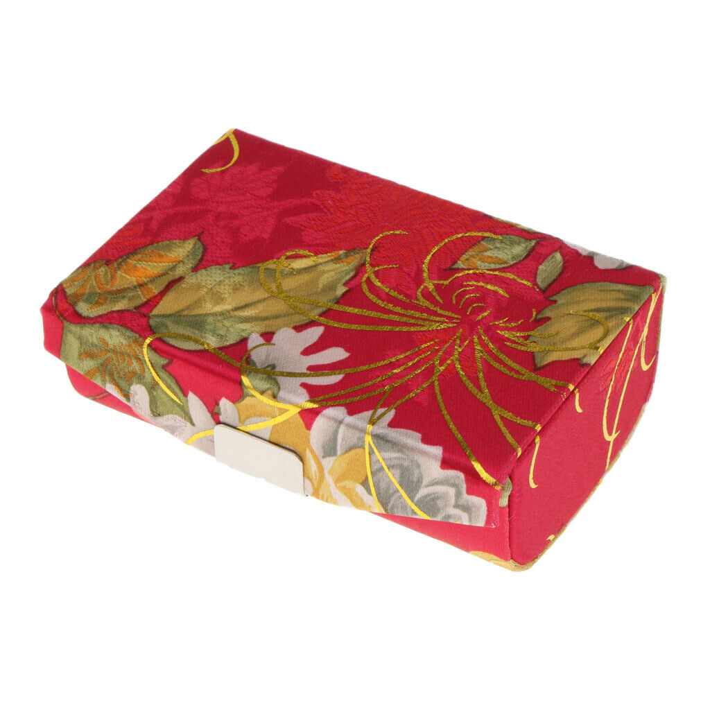 Brocade Lipstick Lip Gloss Case Carry Storage Box Lip Balm Holder w/ Mirror #N