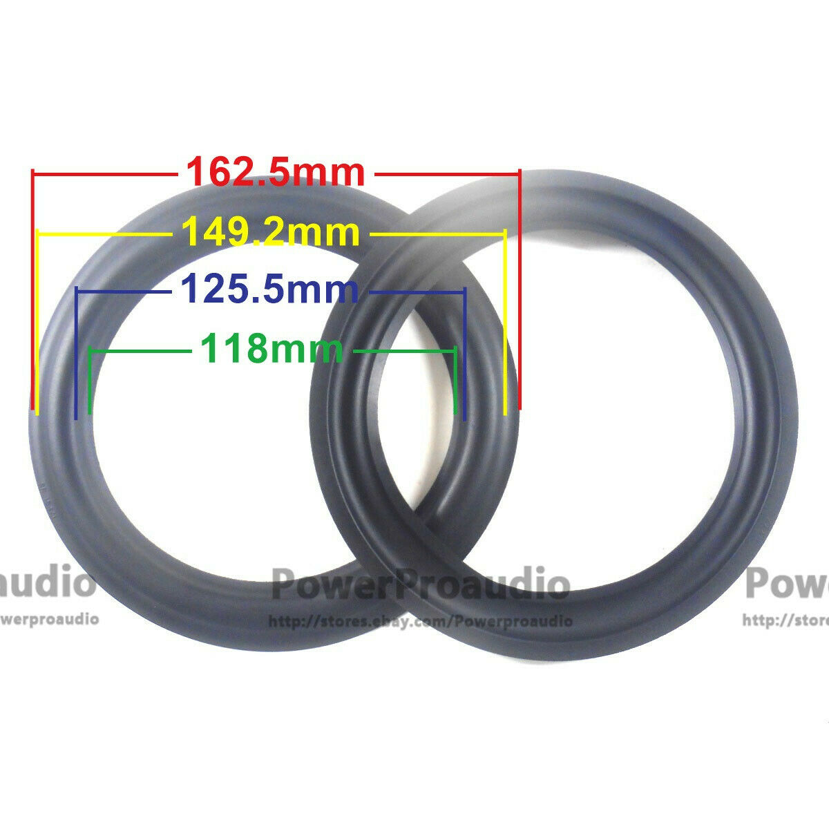 2pcs 6.5 Inch Rubber surround DIY Fit For Dynaudio Speaker 162-149-125-118MM