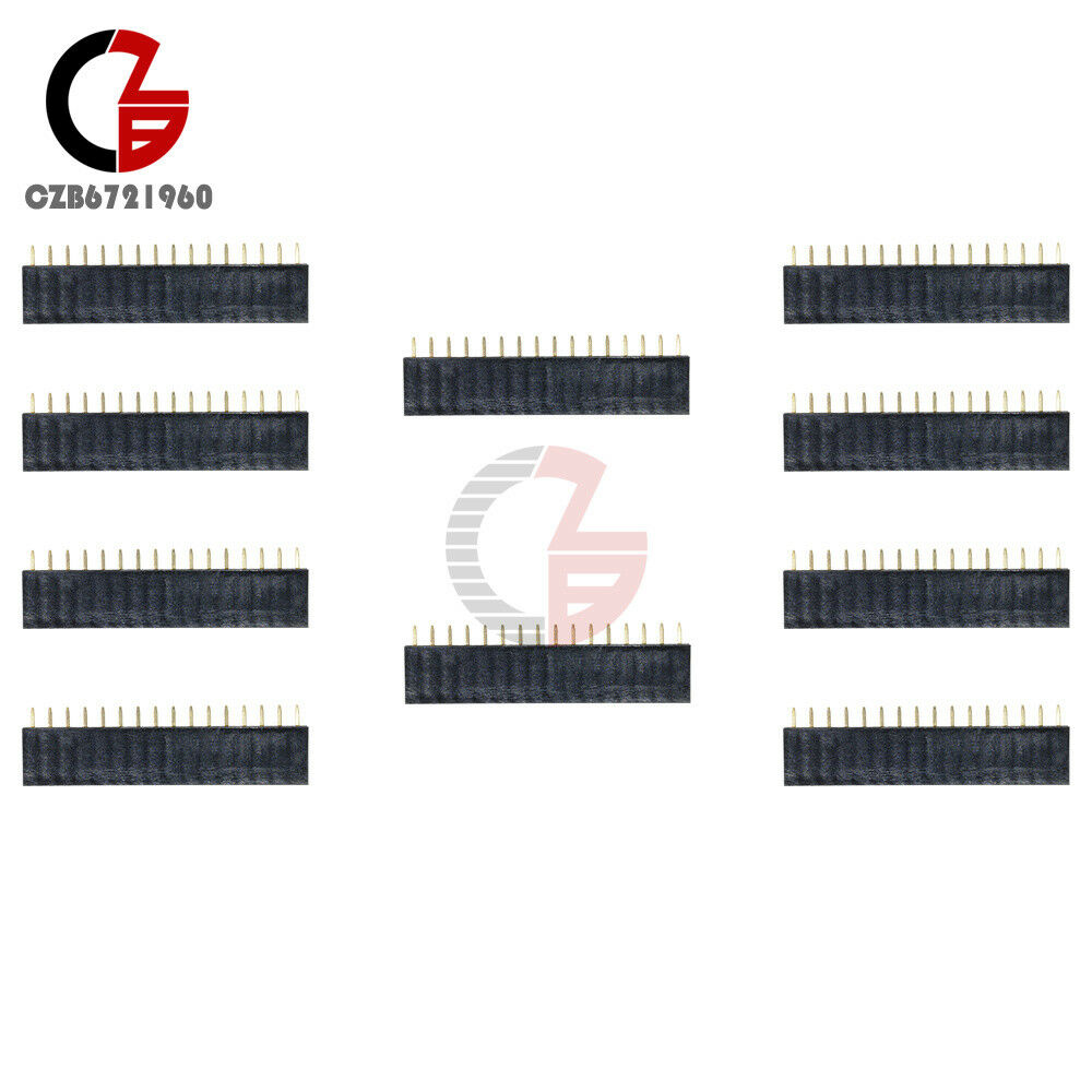 20PCS 2.54mm Pitch 16 Pin 1x16 Pin Single Row Female Straight Header Strip