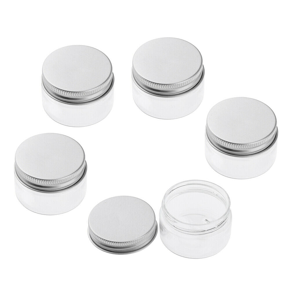 5x Empty Cosmetic Pots Lip Balm Container Jar Aluminum Cover 100 ml 68x43 mm