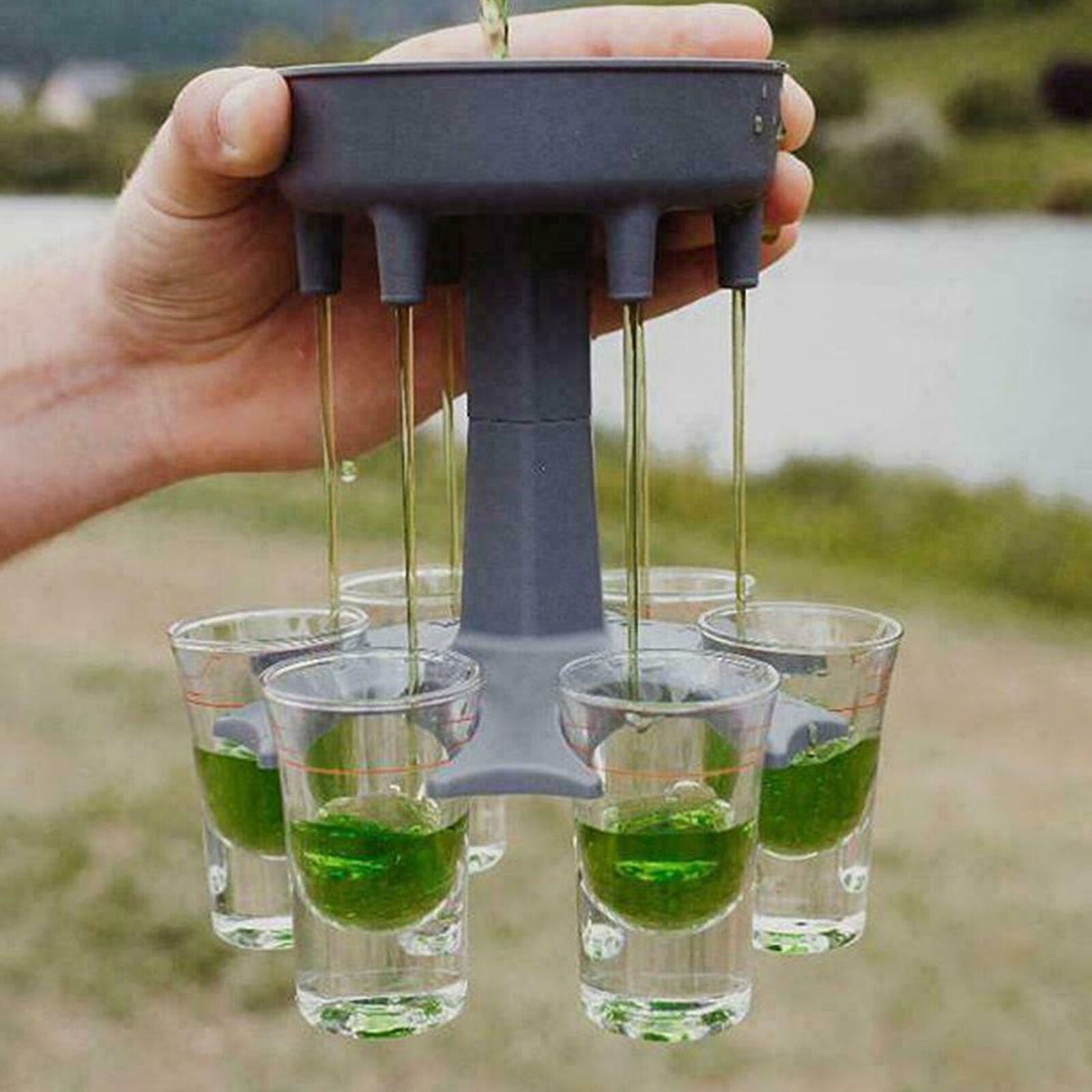 6 Shot Glass Dispenser and Holder/Liquor Dispenser Party Gifts
