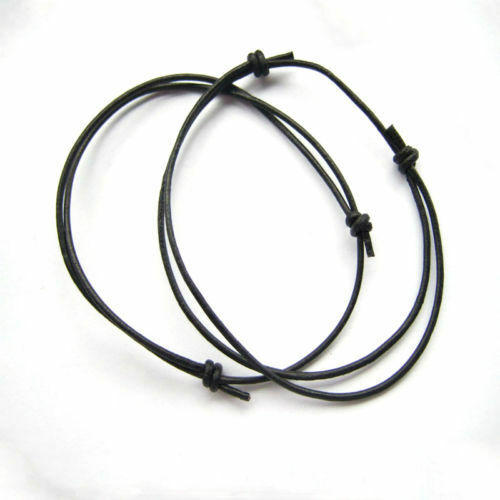 Simple 3pcs Black Leather Cord Lucky Bracelet Anklet Adjustable For Men Women