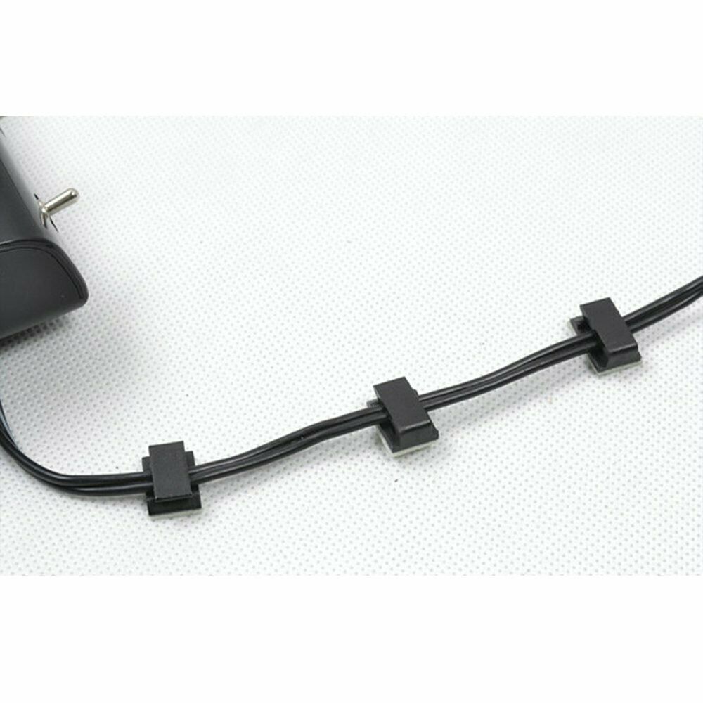 100pcs Adhesive Clamp Wire Cord Clip Cable Line Holder Tie Fixer Organizers