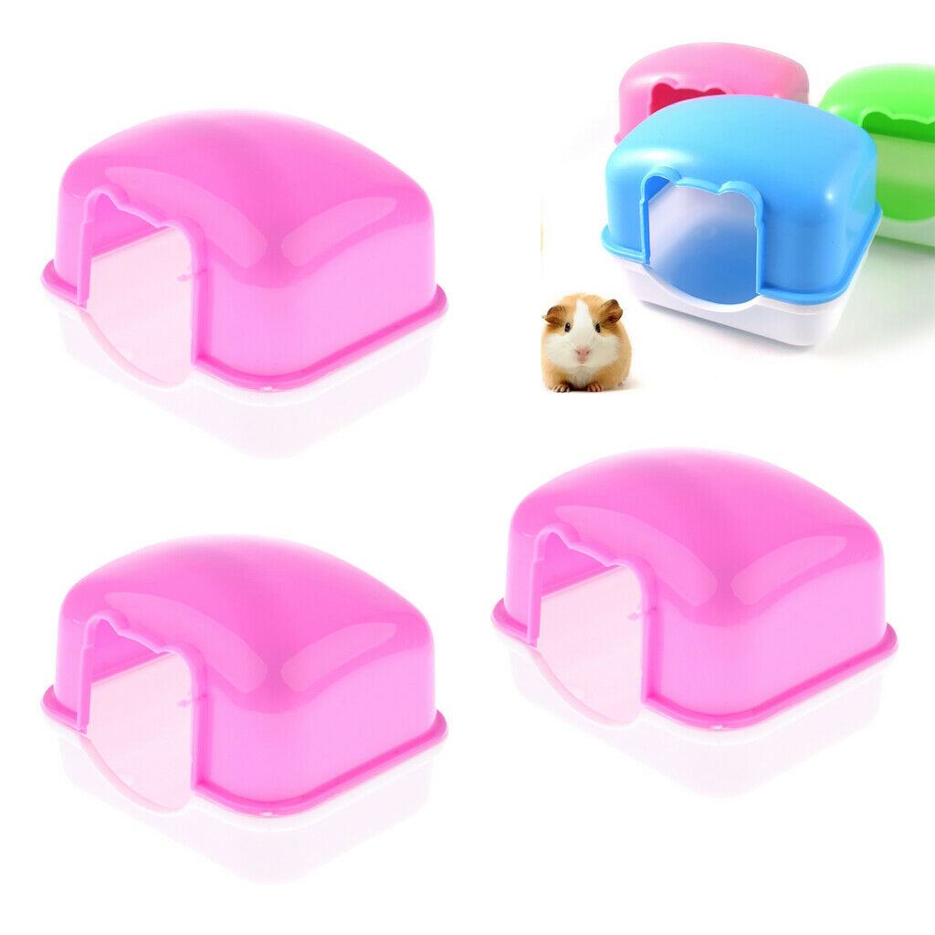 3 x Small Animal Plastic Hamster Bath Sand Room Sauna Toilet, Cute Design