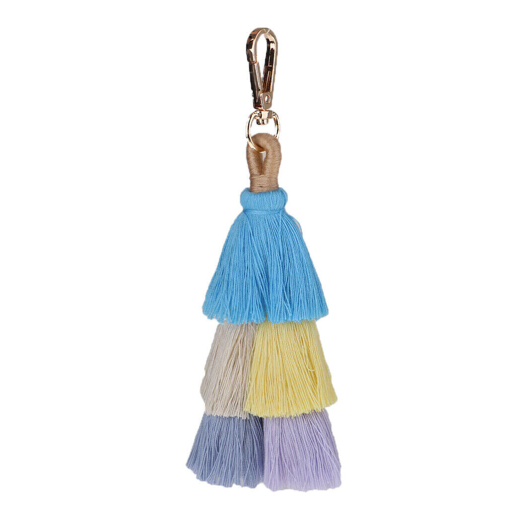 Handmade Polyester Tassel Keychain Pendant Boho Style Bag