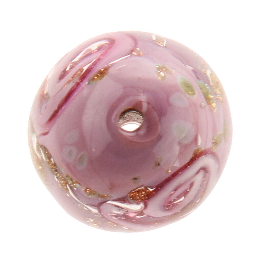 10pcs Glitter Lampwork Glass Beads for Jewelry Making Beading DIY Craft 12mm