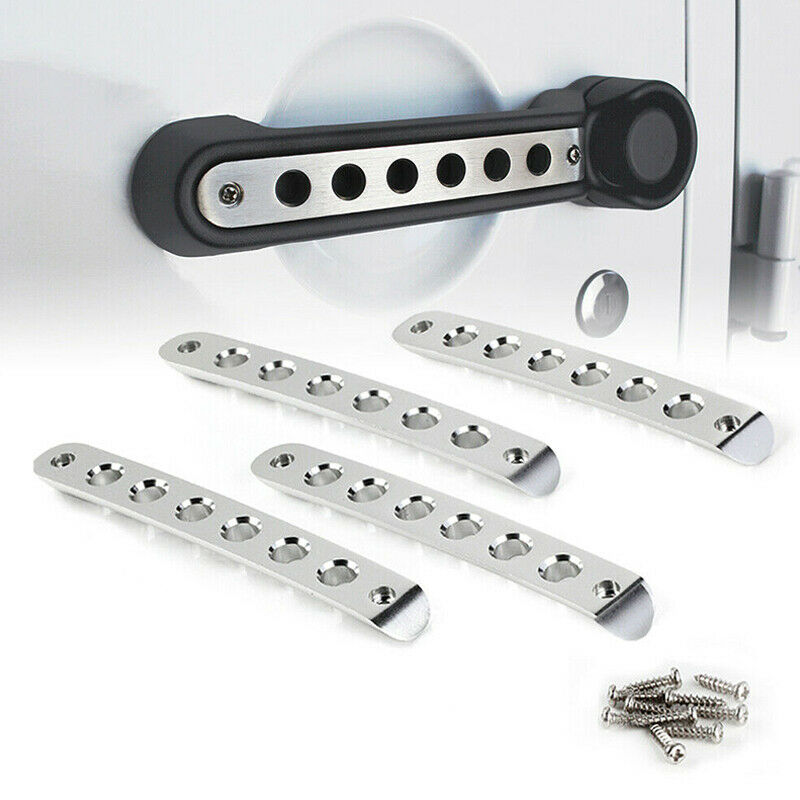 4 Door Side Grab Handle Inserts Cover Trim for 2007-2018 Jeep Wrangler JKSilver