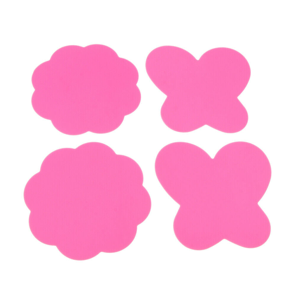 4x Silicone Paint Palette Mat Blossom Foldable Washable Nail Art Pad Rose
