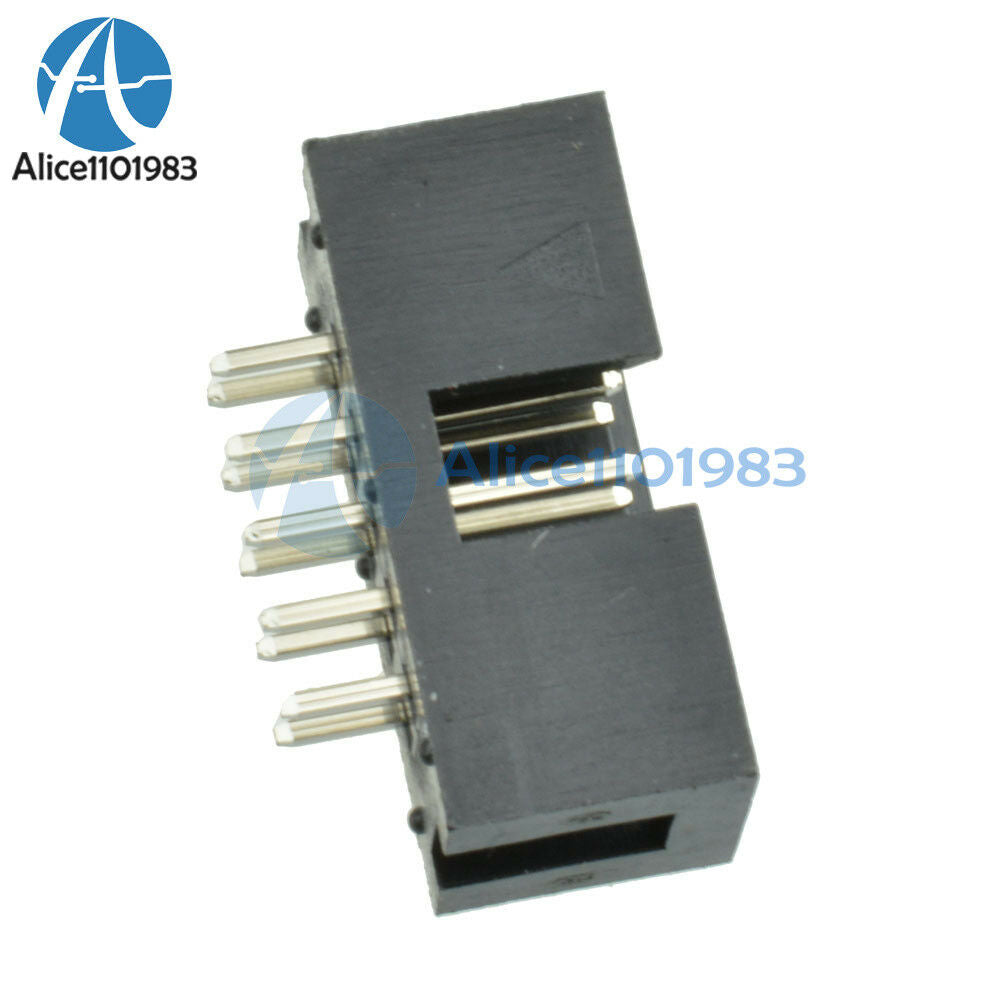 10PCS 2.54mm 10 Pin 2x5 Pin Double Row Straight Male Shrouded header IDC Socket