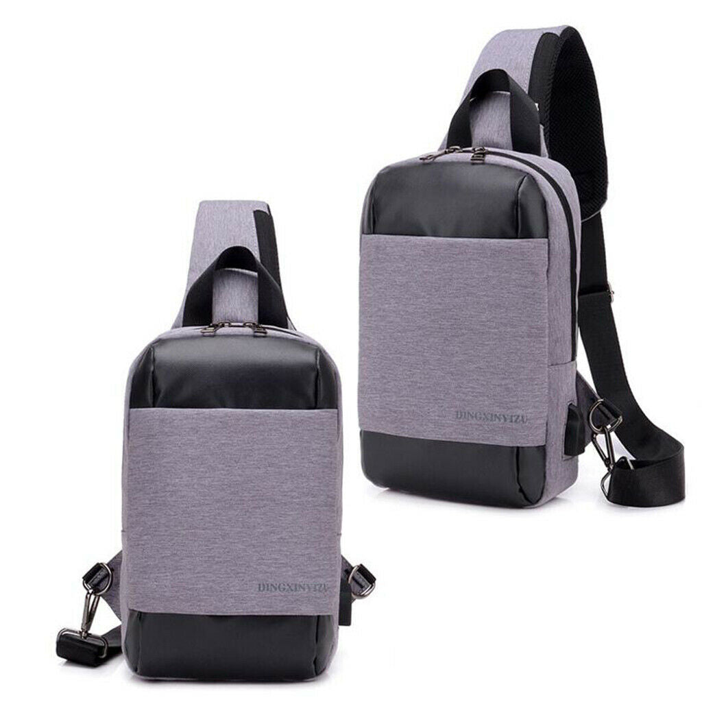 Sling Backpack Anti Theft Bag for Hiking Camping Cycling Light Grey