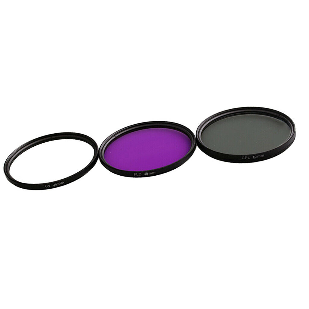 Prettyia 55mm Professional Glass Filter Kit UV+CPL+FLD for Canon   Sony
