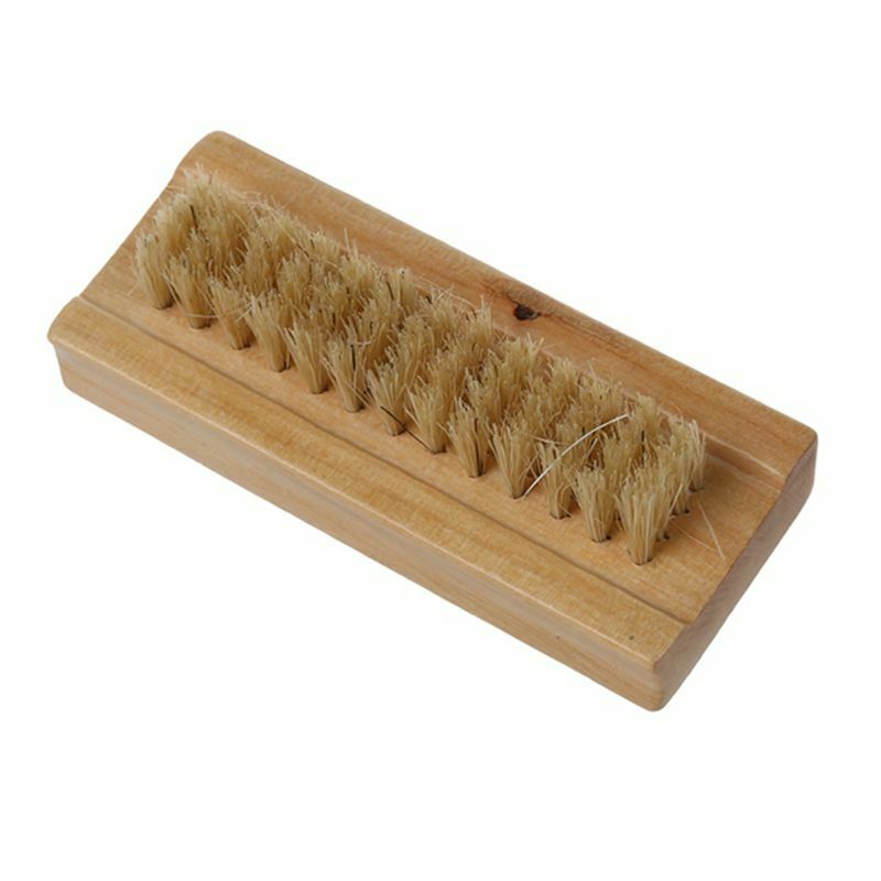 Wooden Double Sided Handle Nylon Bristle Manicure Pedicure Scrubbing Nail Bat2